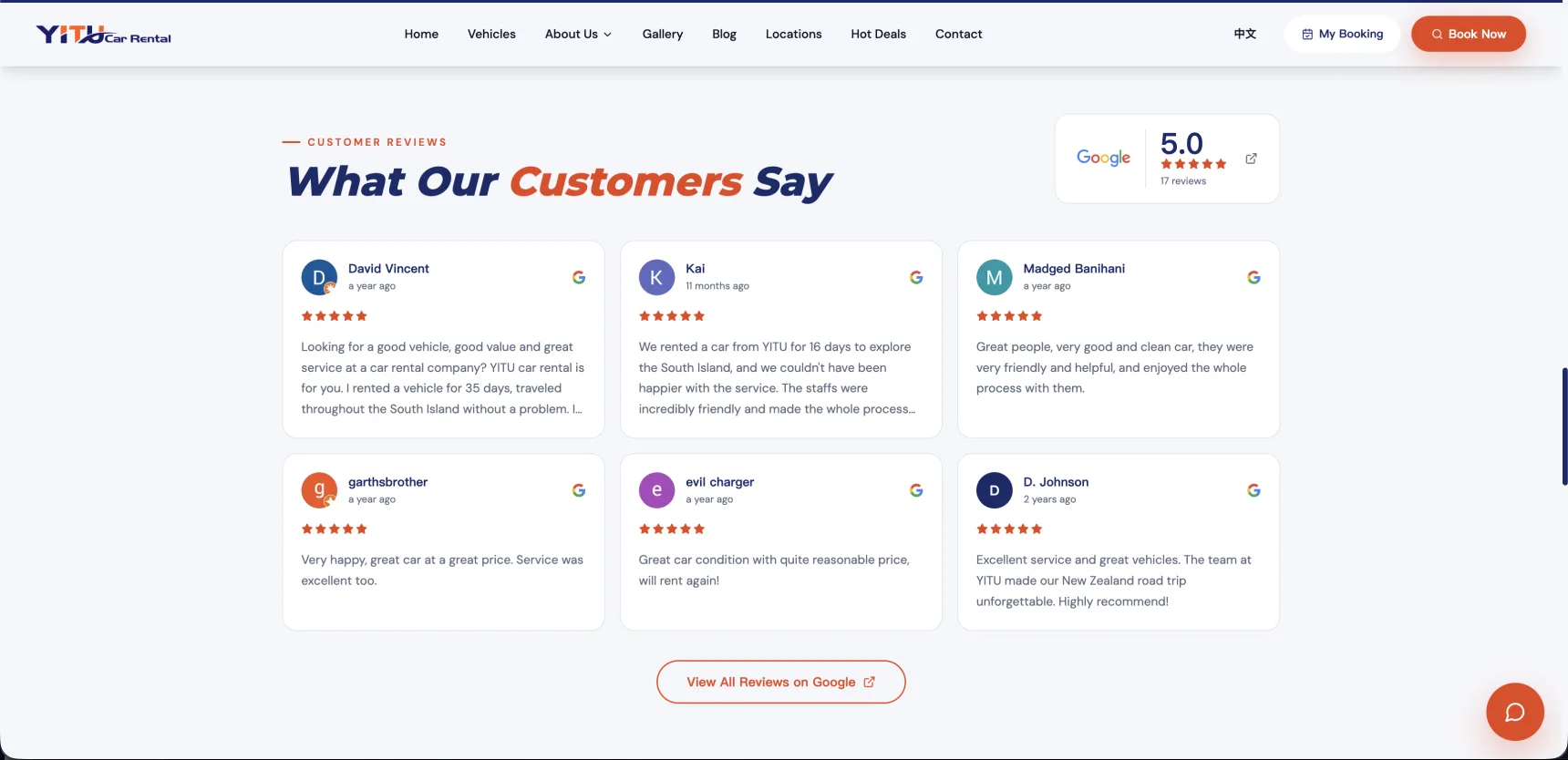 Yitu customer reviews section