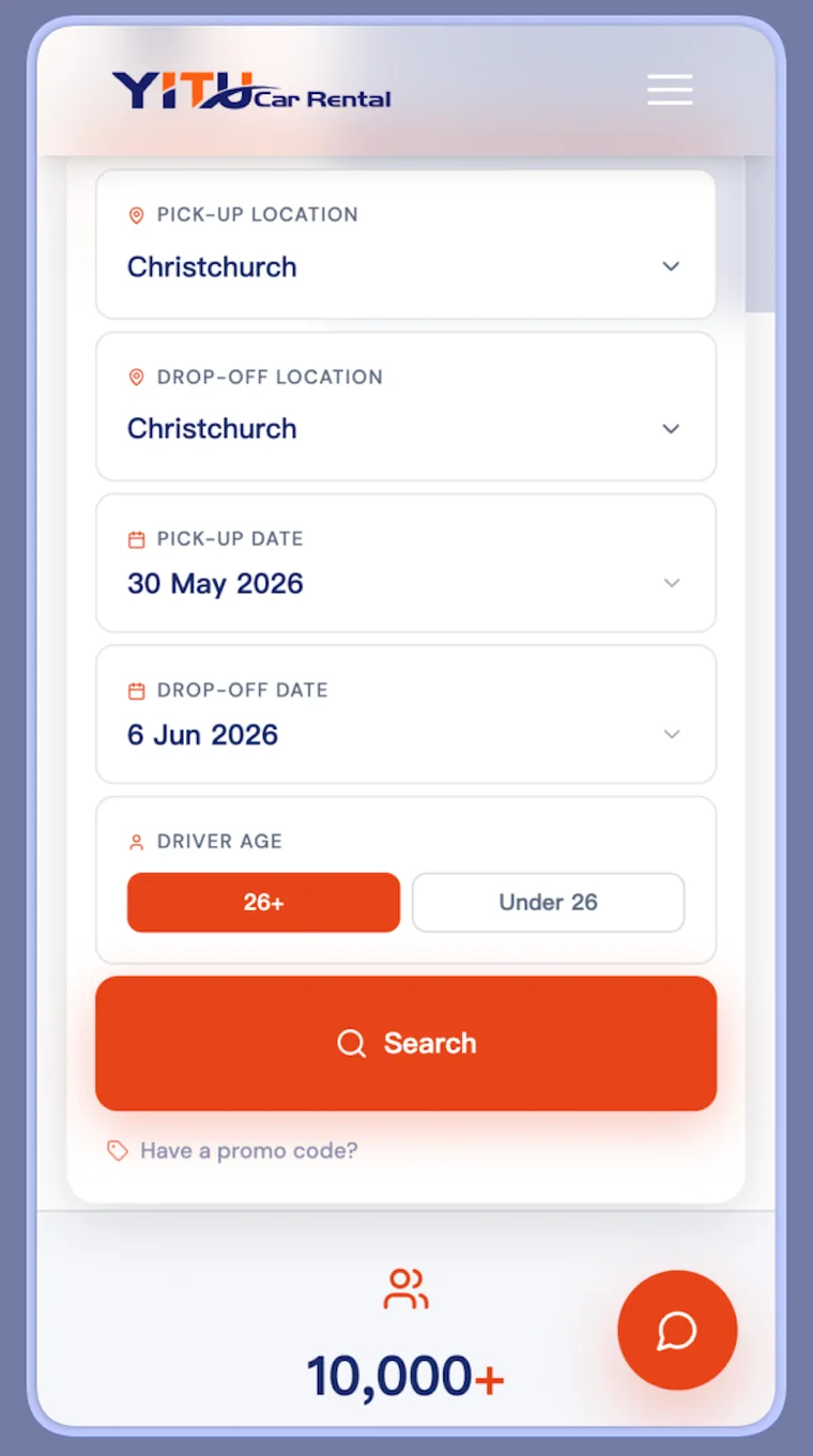 Yitu mobile booking search form